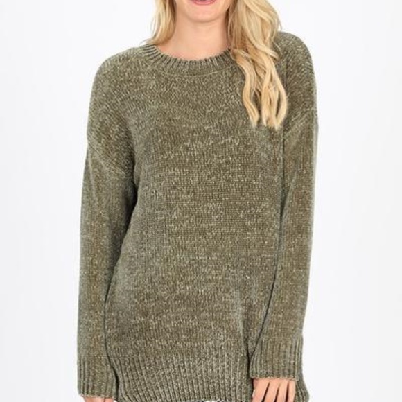 Sale Zenana Outfitters Olive Chenille 